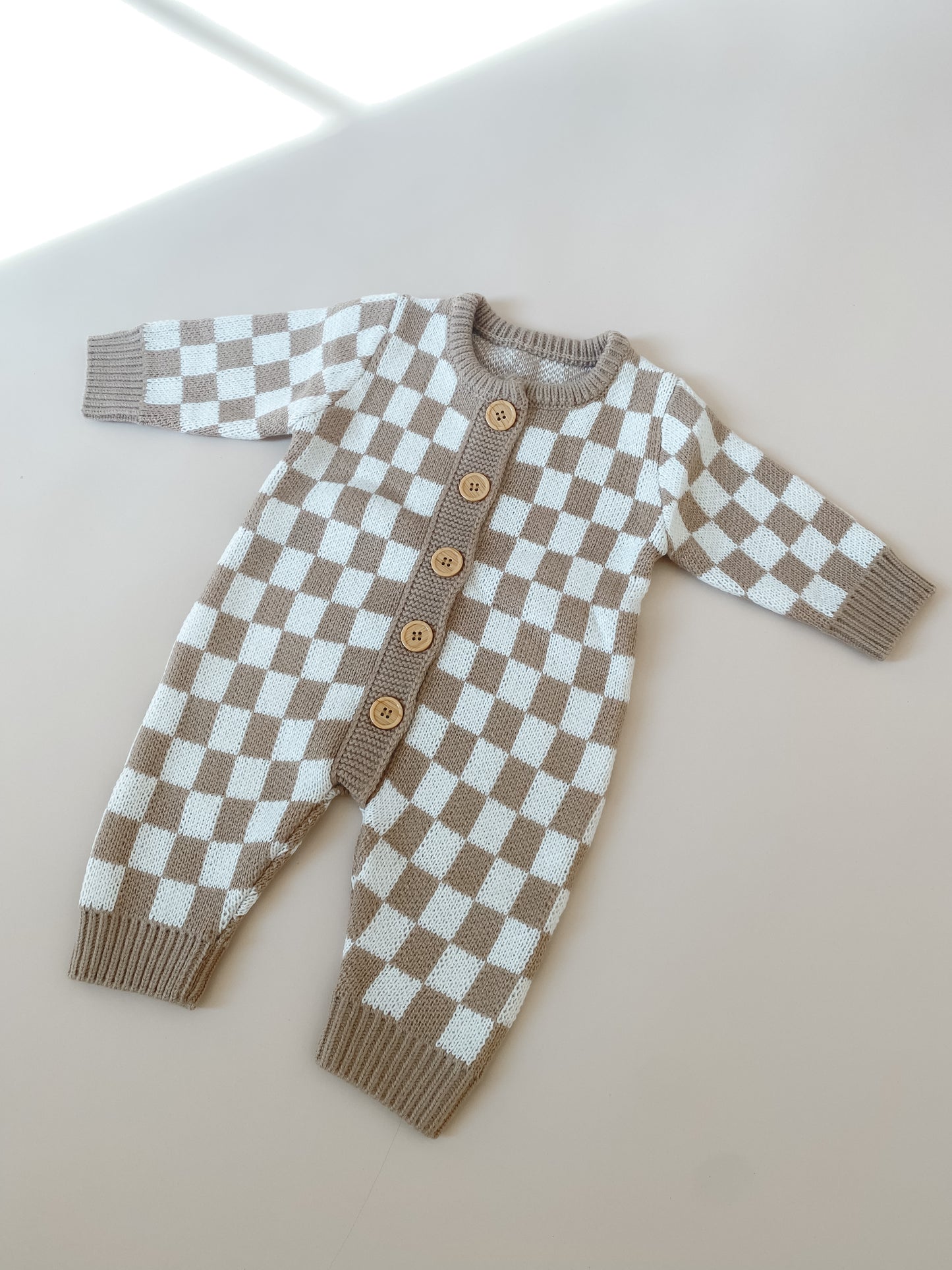 checkered button jumpsuit