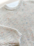 knit pullover - speckled beige